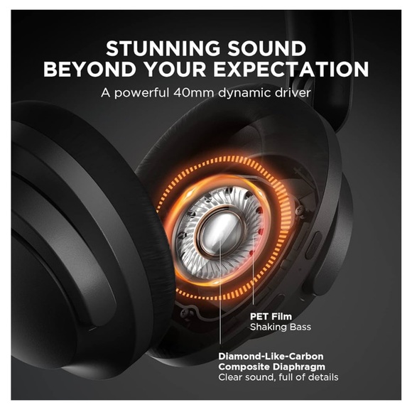 1MORE SonoFlow Active Noise Cancelling Headphones, Bluetooth Headphones - Picture 8 of 10